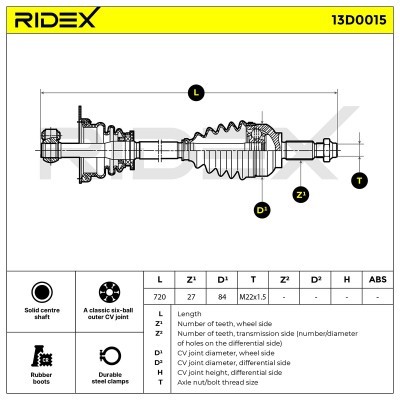 Półoś Napędowa RIDEX 13D0015 13D0015 - foto 5