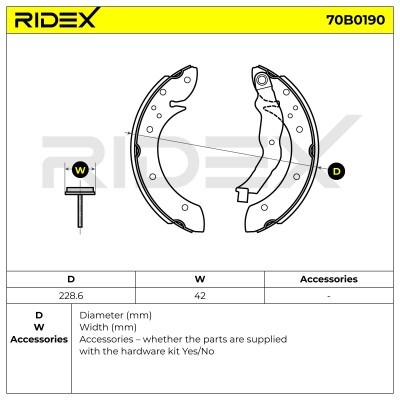 Klocki hamulcowe RIDEX 70B0190 70B0190 - foto 5