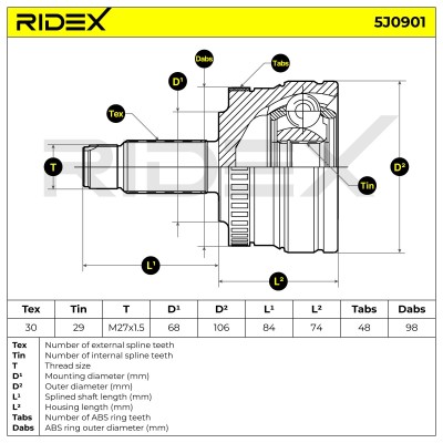 Przegub RIDEX 5J0901 5J0901 - foto 6