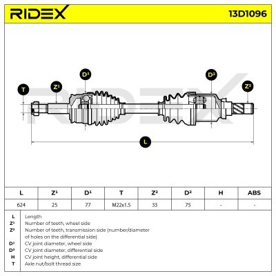 Półoś Napędowa RIDEX 13D1096 13D1096 - foto 7
