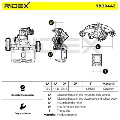 Zacisk Hamulcowy RIDEX 78B0442 78B0442 - foto 7