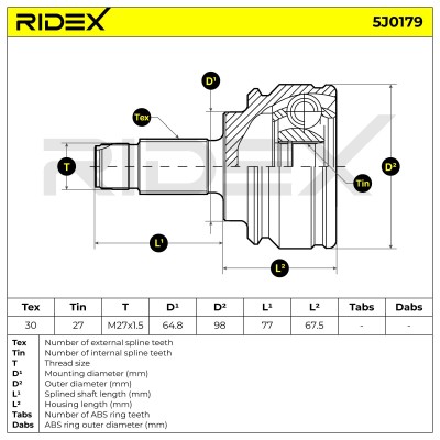 Przegub RIDEX 5J0179 5J0179 - foto 5