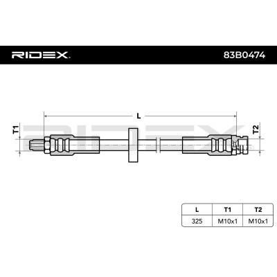 Przewód hamulcowy elast RIDEX 83B0474 83B0474 - foto 6
