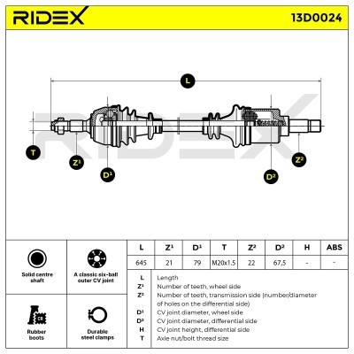Półoś Napędowa RIDEX 13D0024 13D0024 - foto 7