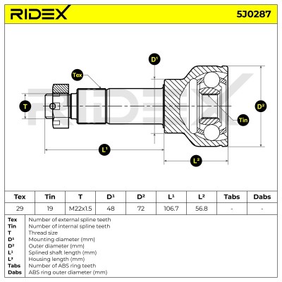 Przegub RIDEX 5J0287 5J0287 - foto 5