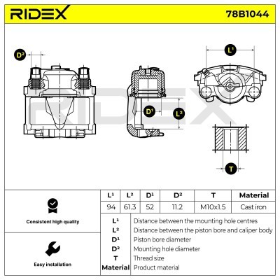 Zacisk Hamulcowy RIDEX 78B1044 78B1044 - foto 6