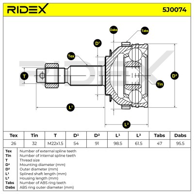 Przegub RIDEX 5J0074 5J0074 - foto 7