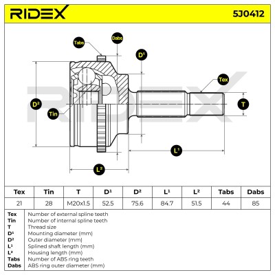 Przegub RIDEX 5J0412 5J0412 - foto 5