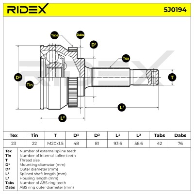 Przegub RIDEX 5J0194 5J0194 - foto 5