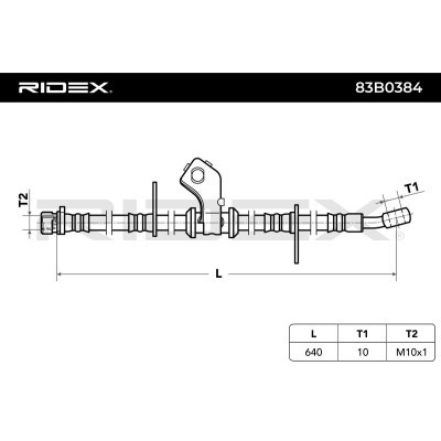 Przewód hamulcowy elast RIDEX 83B0384 83B0384 - foto 3