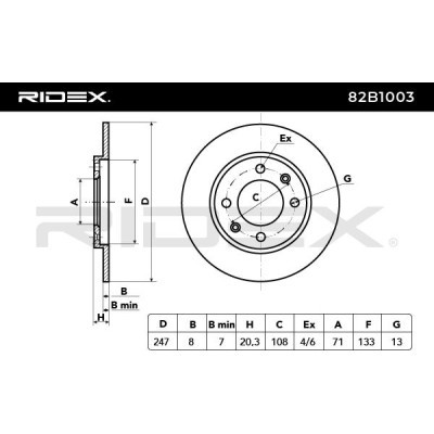 Tarcza hamulcowa RIDEX 82B1003 82B1003 - foto 3