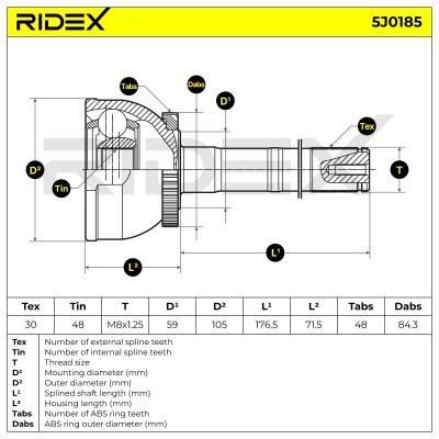 Przegub RIDEX 5J0185 5J0185 - foto 6