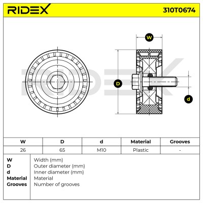 Rolka Napinacza Rozrządu RIDEX 310T0674 310T0674 - foto 6