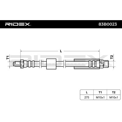 Przewód hamulcowy elast RIDEX 83B0023 83B0023 - foto 3