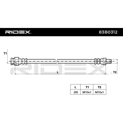 Przewód hamulcowy elast RIDEX 83B0312 83B0312 - foto 3