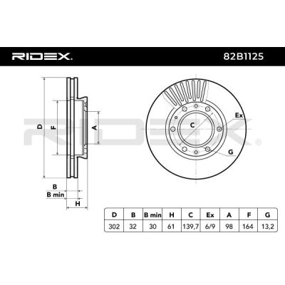 Tarcza hamulcowa RIDEX 82B1125 82B1125 - foto 6
