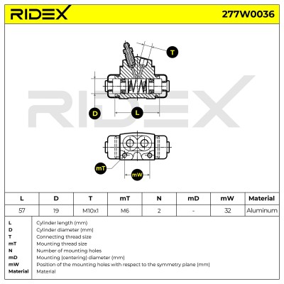 Cylinderek hamulcowy RIDEX 277W0036 277W0036 - foto 6