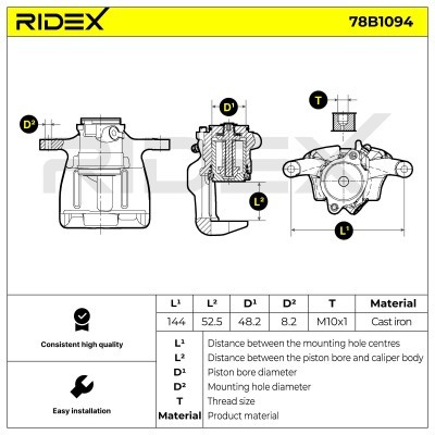 Zacisk Hamulcowy RIDEX 78B1094 78B1094 - foto 5