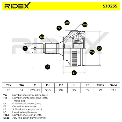 Przegub RIDEX 5J0235 5J0235 - foto 5