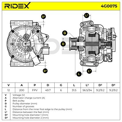 Alternator RIDEX 4G0075 4G0075 - foto 7
