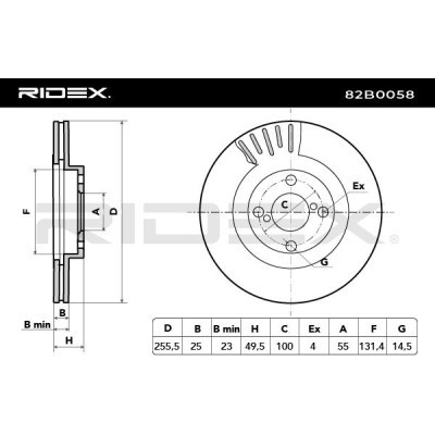 Tarcza hamulcowa RIDEX 82B0058 82B0058 - foto 5
