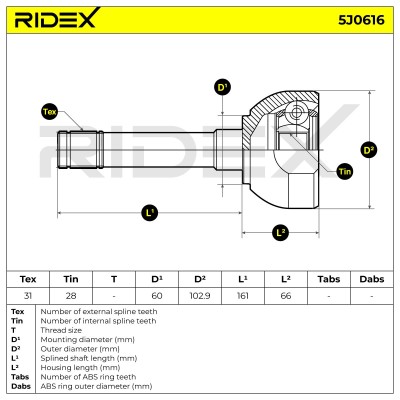 Przegub RIDEX 5J0616 5J0616 - foto 5
