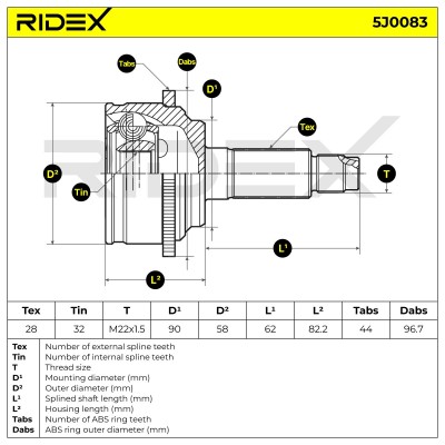 Przegub RIDEX 5J0083 5J0083 - foto 5