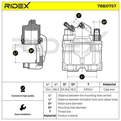 Zacisk Hamulcowy RIDEX 78B0757 78B0757 - foto 6