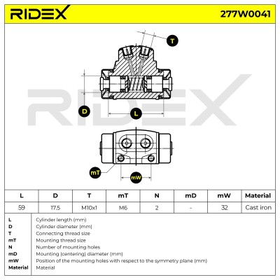 Cylinderek hamulcowy RIDEX 277W0041 277W0041 - foto 6