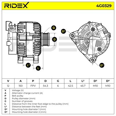 Alternator RIDEX 4G0329 4G0329 - foto 5