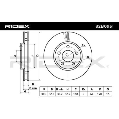 Tarcza hamulcowa RIDEX 82B0951 82B0951 - foto 3