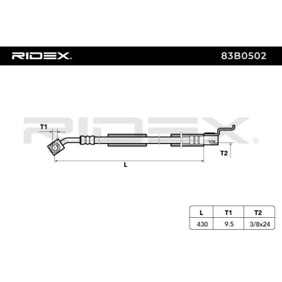 Przewód hamulcowy elast RIDEX 83B0502 83B0502 - foto 3