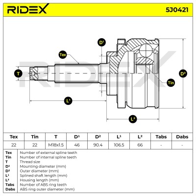 Przegub RIDEX 5J0421 5J0421 - foto 9