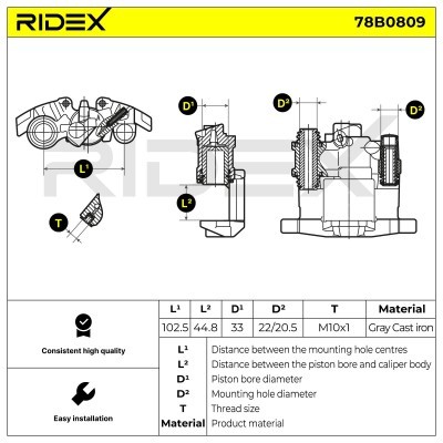 Zacisk Hamulcowy RIDEX 78B0809 78B0809 - foto 7