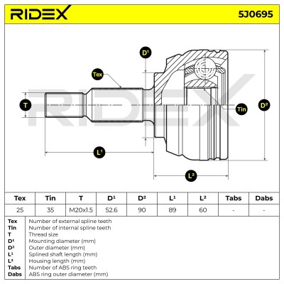Przegub RIDEX 5J0695 5J0695 - foto 7