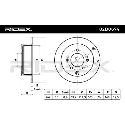 Tarcza hamulcowa RIDEX 82B0674 82B0674 - foto 3