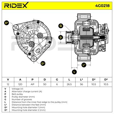 Alternator RIDEX 4G0218 4G0218 - foto 5