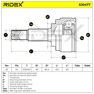 Przegub RIDEX 5J0477 5J0477 - foto 6