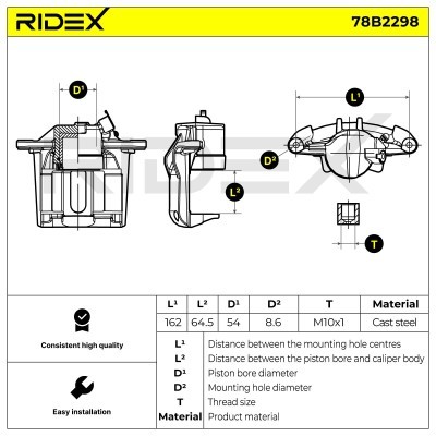 Zacisk Hamulcowy RIDEX 78B2298 78B2298 - foto 3