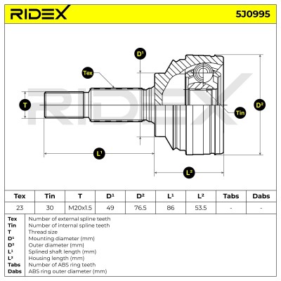 Przegub RIDEX 5J0995 5J0995 - foto 7