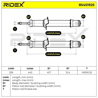 Amortyzator RIDEX 854S1925 854S1925 - foto 7