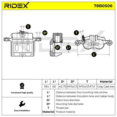 Zacisk Hamulcowy RIDEX 78B0506 78B0506 - foto 6