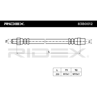 Przewód hamulcowy elast RIDEX 83B0012 83B0012 - foto 4