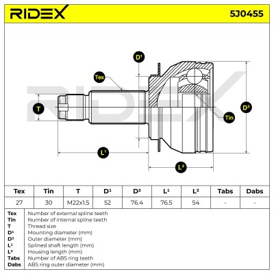 Przegub RIDEX 5J0455 5J0455 - foto 7