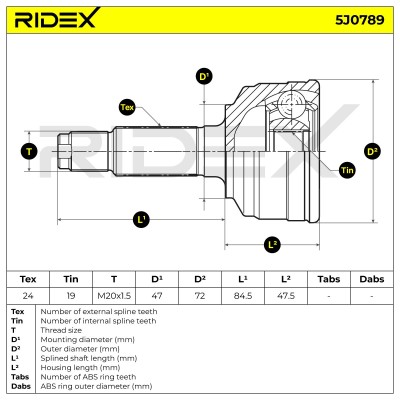 Przegub RIDEX 5J0789 5J0789 - foto 6