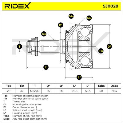 Przegub RIDEX 5J0028 5J0028 - foto 7