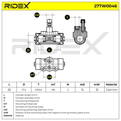 Cylinderek hamulcowy RIDEX 277W0046 277W0046 - foto 6