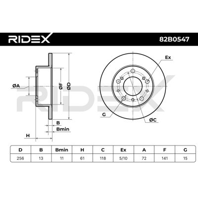 Tarcza hamulcowa RIDEX 82B0547 82B0547 - foto 5