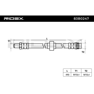 Przewód hamulcowy elast RIDEX 83B0247 83B0247 - foto 5