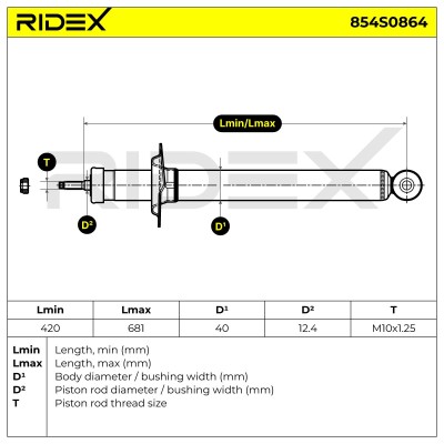 Amortyzator RIDEX 854S0864 854S0864 - foto 2